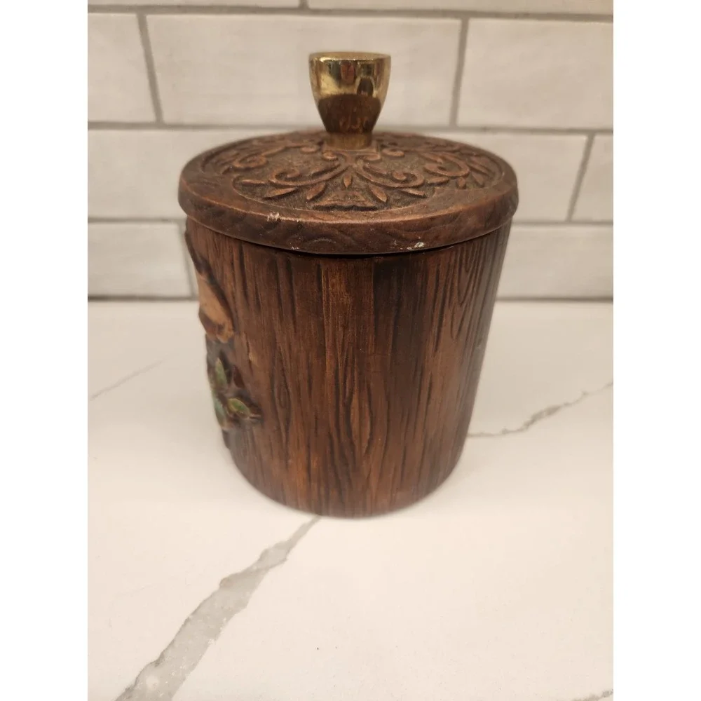 Vintage‎ Treasure Craft Ceramic Green Apple Canister Tea Storage Jar Cottagecore